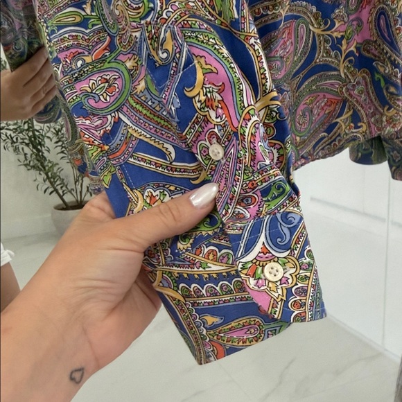 Ralph Lauren Colorful Paisley Button Down Non-Iron Shirt - Picture 4 of 6